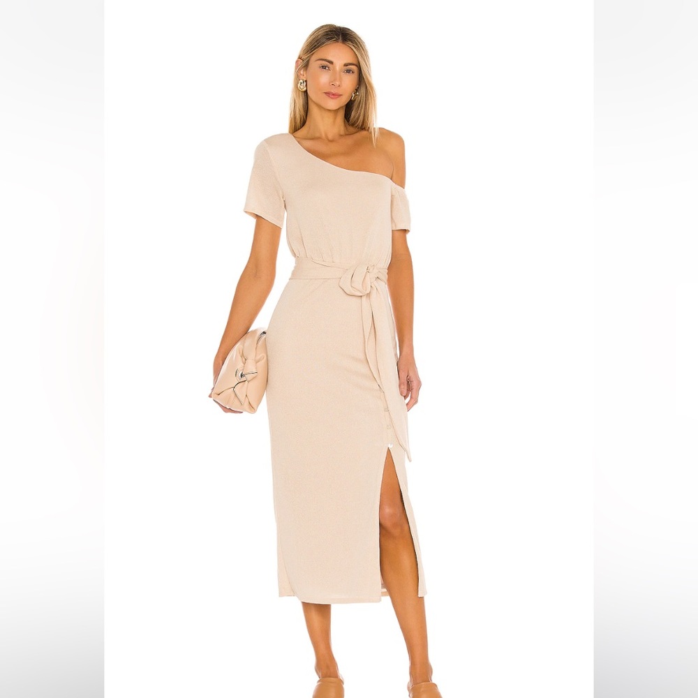 Eden Midi Dress in Natural Tan
